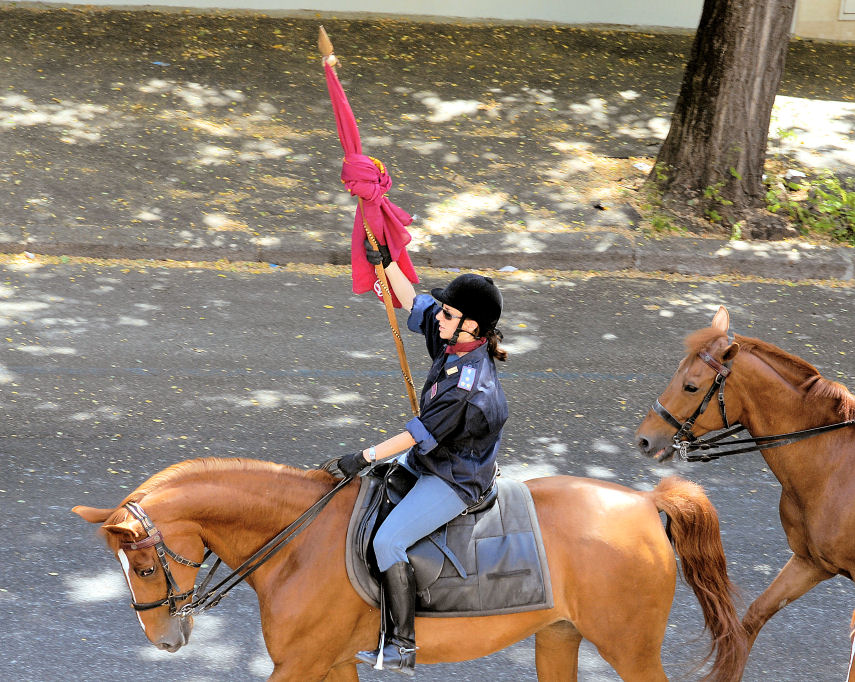 Xilocopa e ancora polizia a cavallo